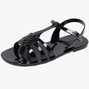 Women Sandals Jelly Shoes Flats/ T-Strap/ Black